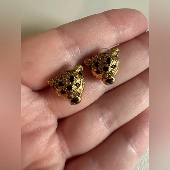 Kate Spade New York Run Wild Cheetah Stud Earrings | Whimsical Crystal Studs - Picture 5 of 9